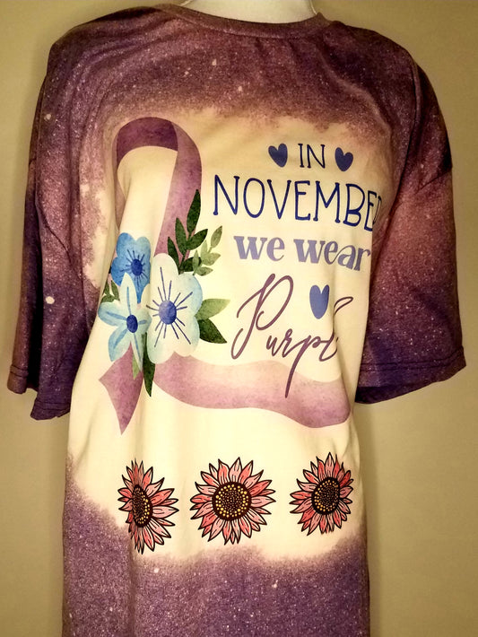 In November We Wear Purple (Epilepsy) - Bleached Sublimation T-Shirt