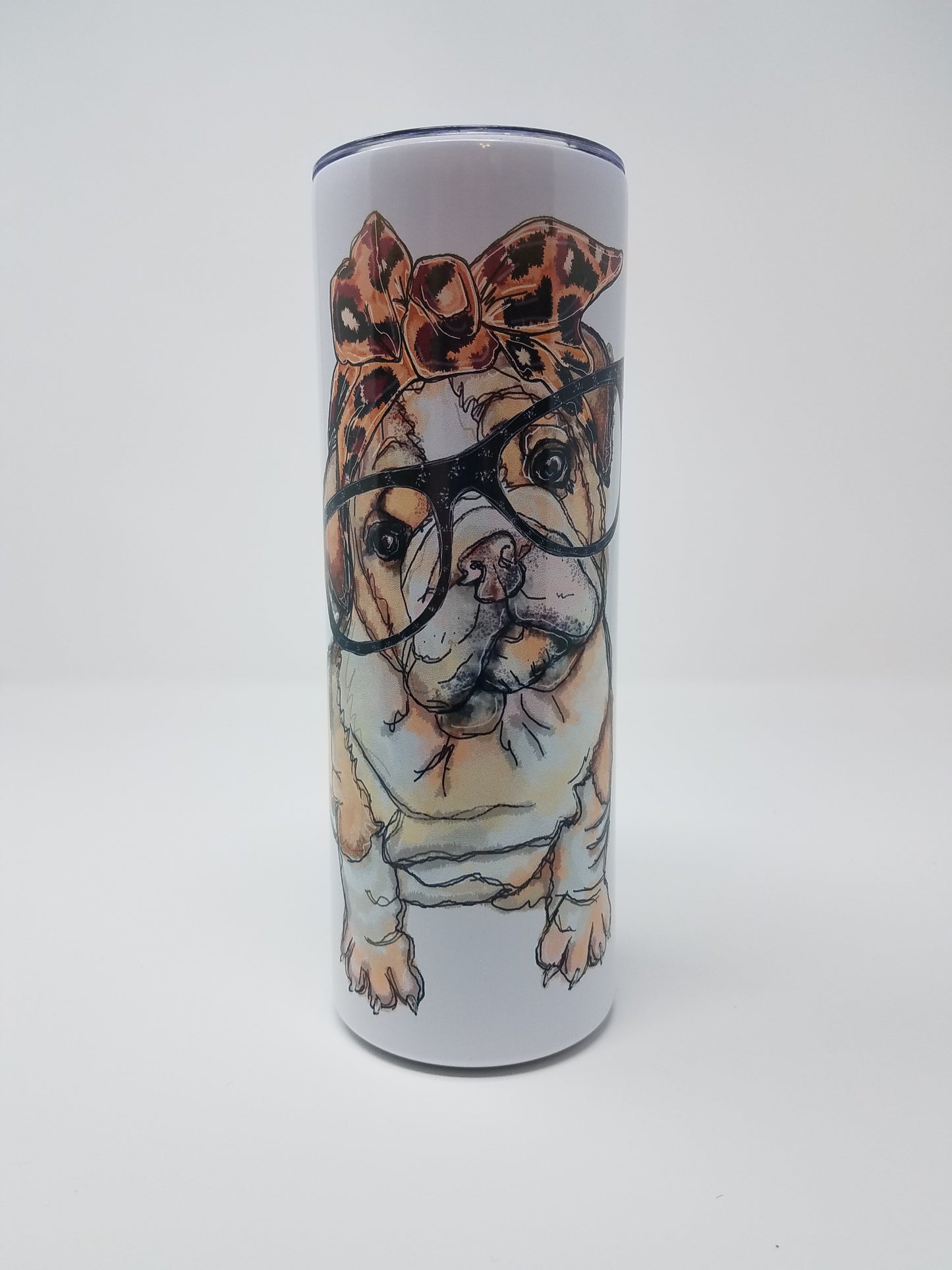 Bandana & Glasses Bulldog - 20oz Stainless Tumbler