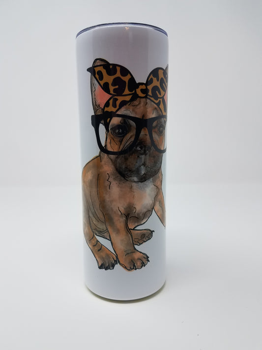 Bandana & Glasses Brindle Frenchie Bulldog - 20oz Stainless Tumbler