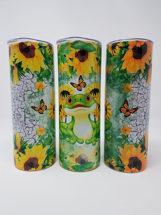 Frog & Sunflowers - 20oz Stainless Tumbler